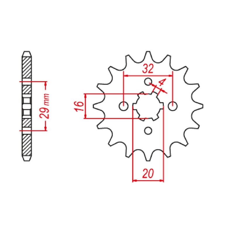 SPROCKET FRONT MTX 1425 14T #428