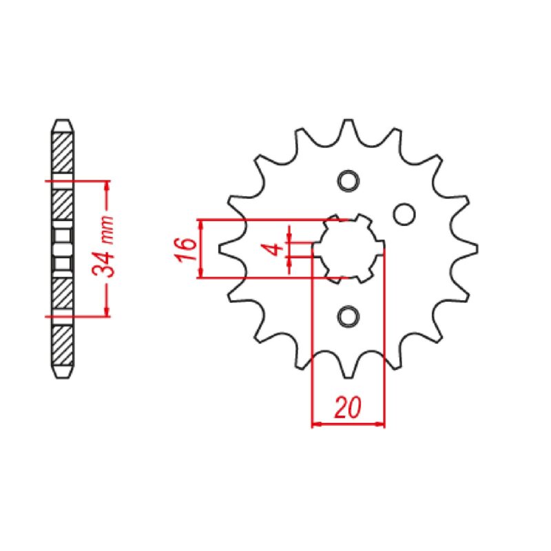 SPROCKET FRONT MTX 1263 17T #428