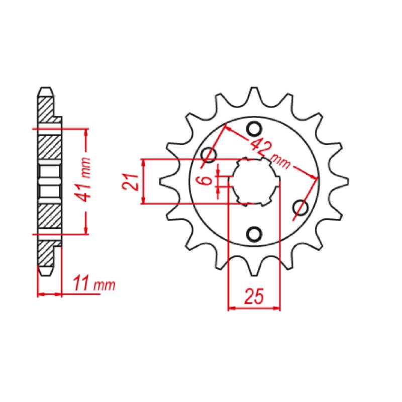 SPROCKET FRONT MTX 283 15T #520