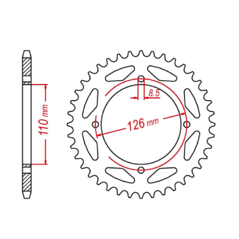 SPROCKET REAR MTX 1466 47T #428