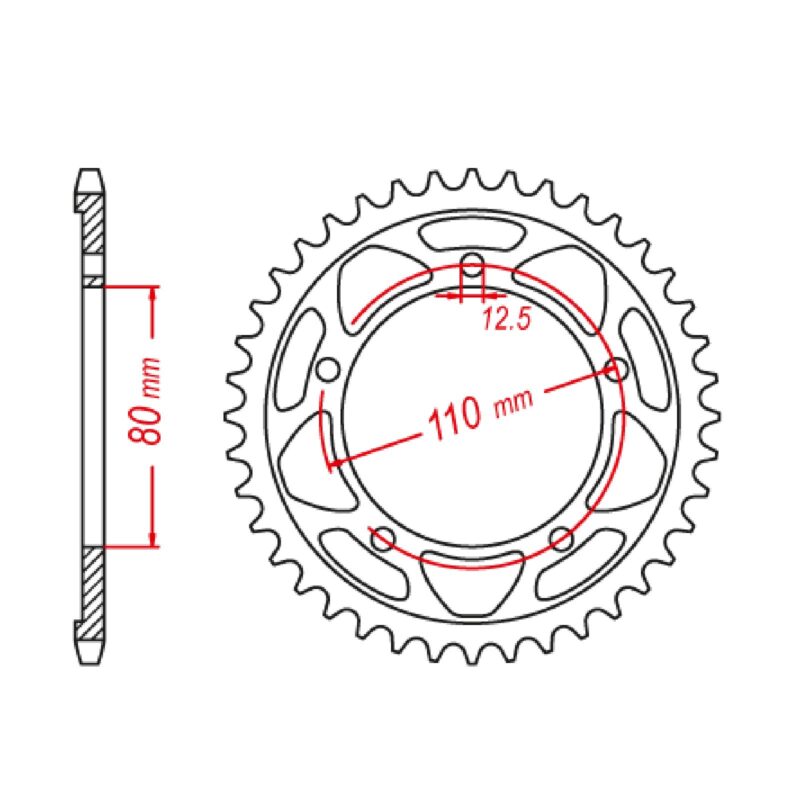 SPROCKET REAR MTX 2012 42T #520