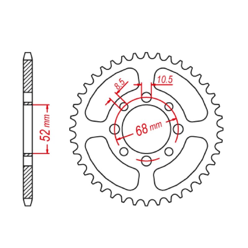 SPROCKET REAR MTX 801 34T #420