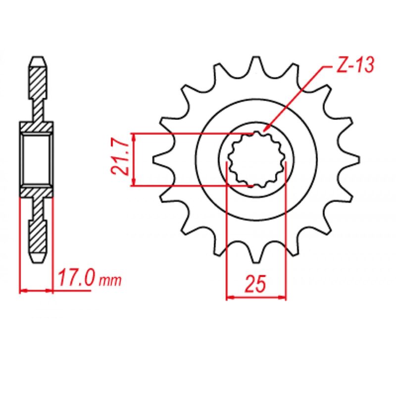 SPROCKET FRONT MTX 1381 15T #520