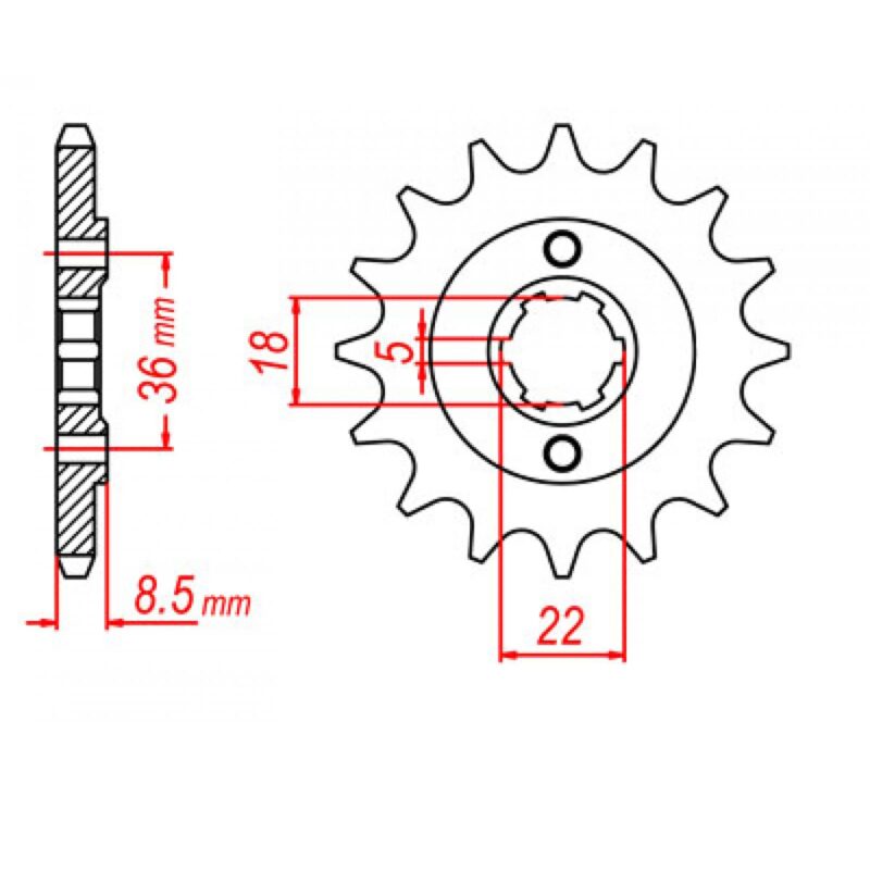SPROCKET FRONT MTX 1553 15T #520