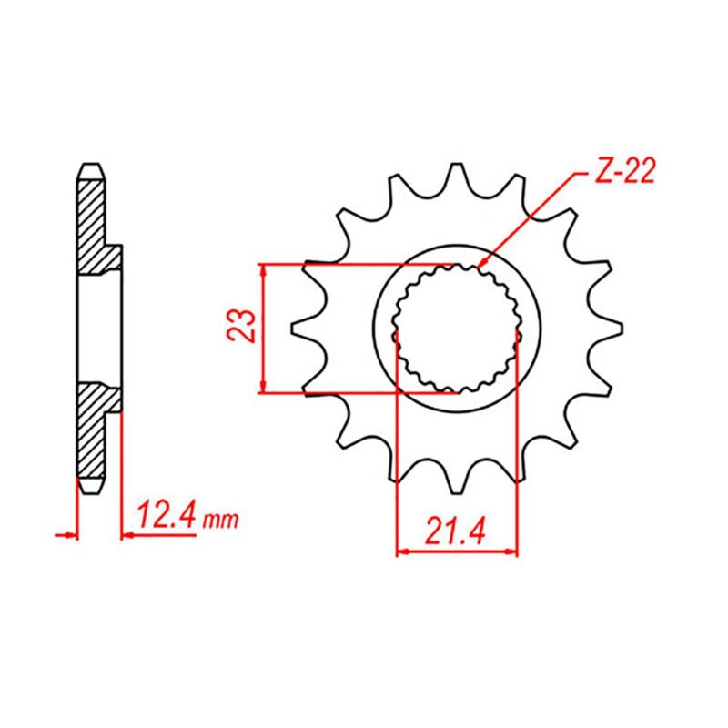SPROCKET FRONT MTX 1594 15T #428