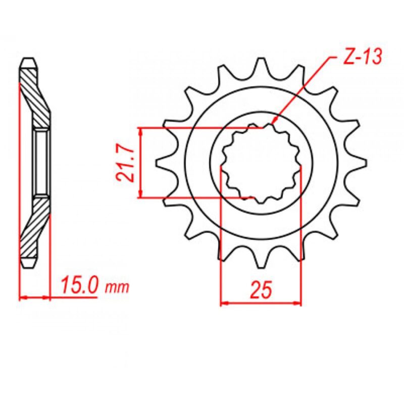 SPROCKET FRONT MTX 514 15T #630