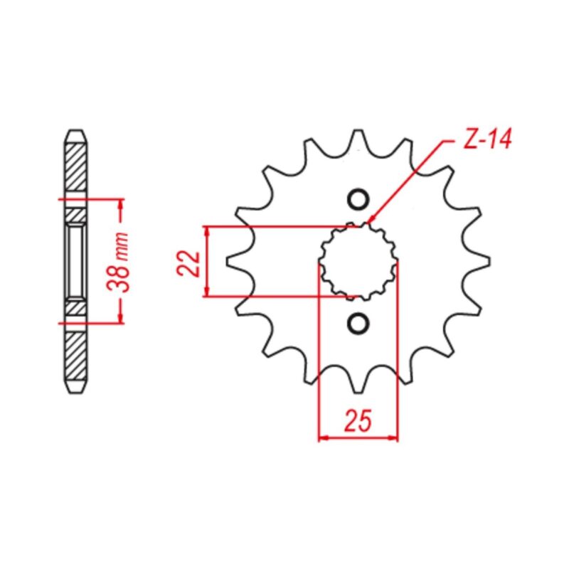 SPROCKET FRONT MTX 726 15T #530