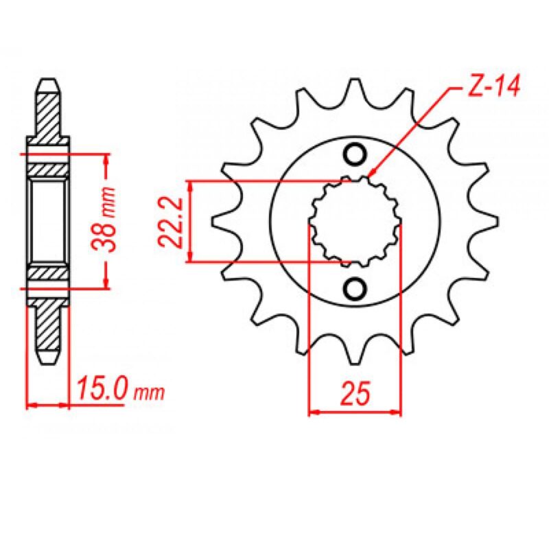 SPROCKET FRONT MTX 737 15T #520