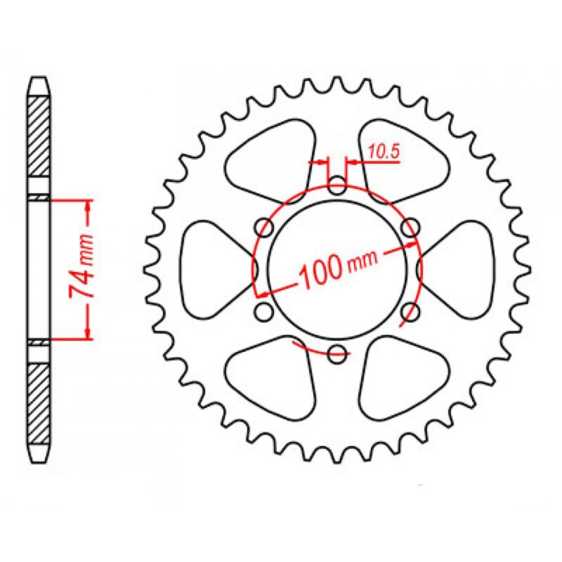 SPROCKET REAR MTX 1073 46T #520