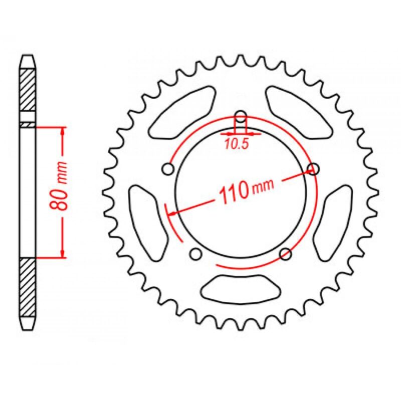 SPROCKET REAR MTX 1075 38T #520