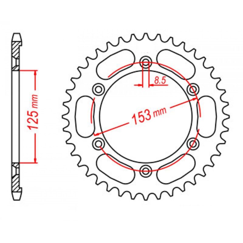 SPROCKET REAR MTX 1258 49T #428
