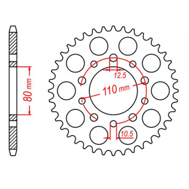 SPROCKET REAR MTX 1334 45T #525