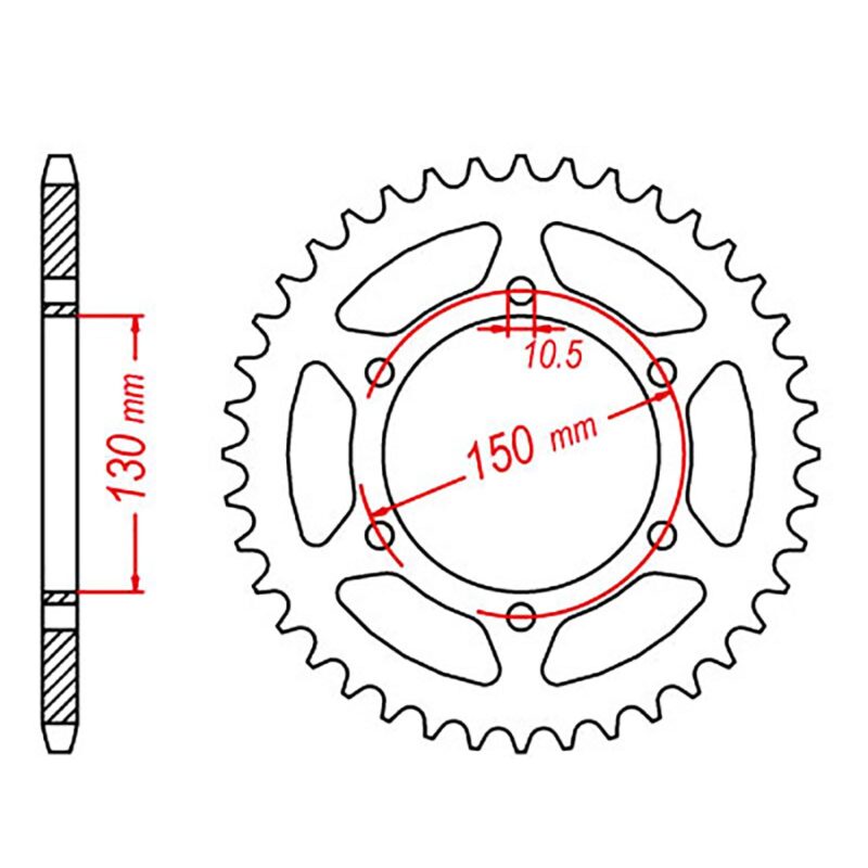 SPROCKET REAR MTX 305 46T #520