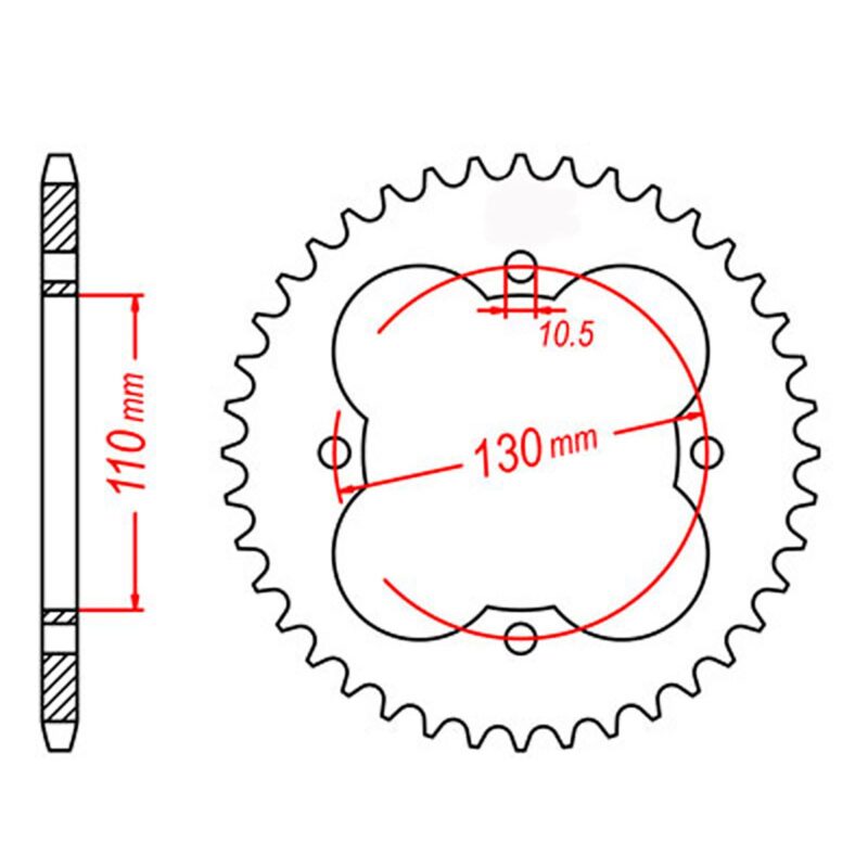 SPROCKET REAR MTX 1355 50T #428