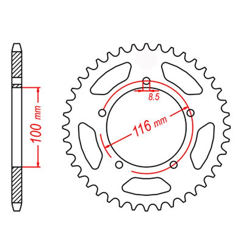 SPROCKET REAR MTX 464 43T #420