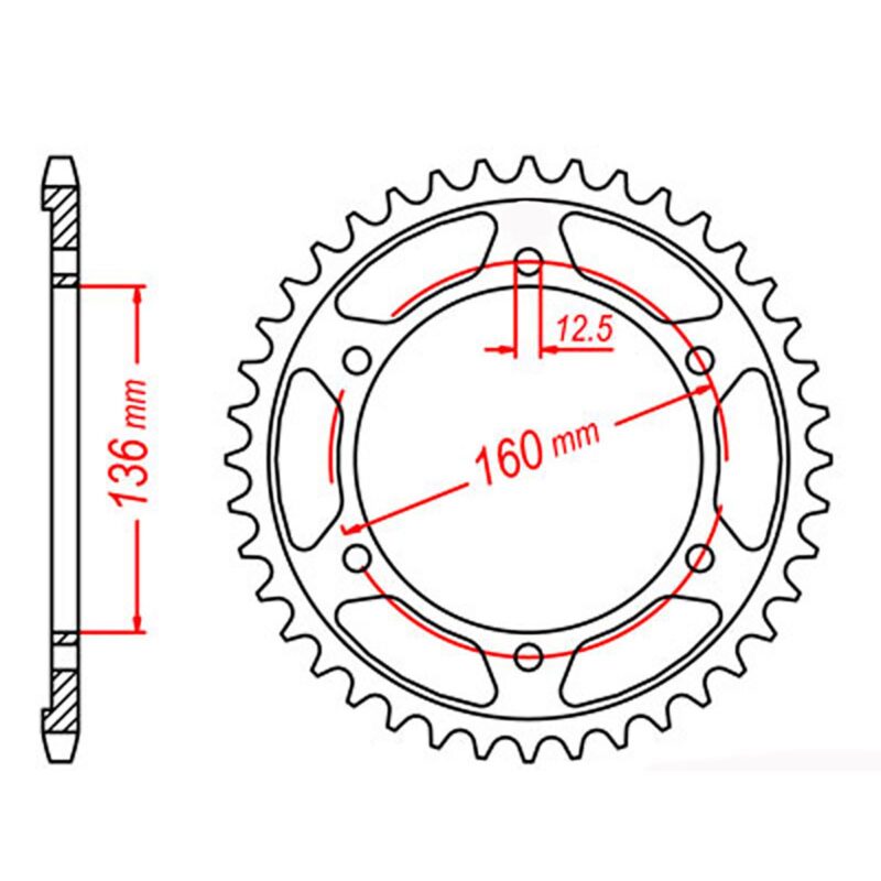 SPROCKET REAR MTX 506 40T #630